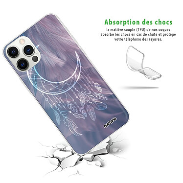 Avis Evetane Coque iPhone 12/12 Pro 360 intégrale transparente Motif Lune Attrape Rêve Tendance