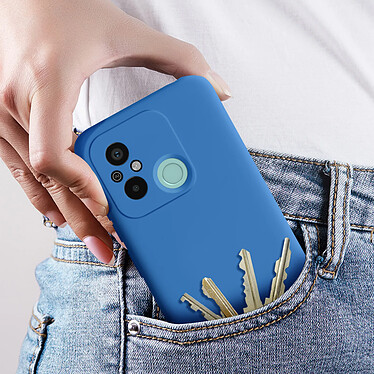 Avizar Coque pour Xiaomi Redmi 12C Silicone Semi-rigide Finition Douce au Toucher Fine  Bleu pas cher