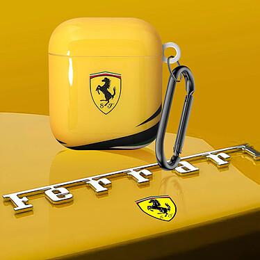 Acheter Ferrari Coque pour AirPods 1 et 2 Silicone Rigide Mousqueton Jaune