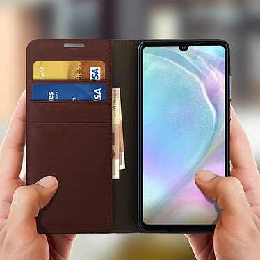 Avis Avizar Etui folio Marron Cuir véritable pour Huawei P30