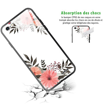 Avis Evetane Coque en verre trempé iPhone 6/6S Fleurs roses