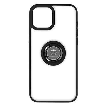 Avizar Coque pour iPhone 15 Plus Bi-matière Bague Métallique Support Vidéo  Noir