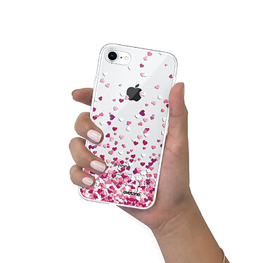 Evetane Coque iPhone 7/8/ iPhone SE 2020 360 intégrale transparente Motif Confettis De Coeur Tendance pas cher