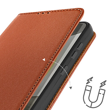 Avizar Housse pour Samsung Galaxy S24 Cuir Véritable Porte-carte Marron Clair pas cher