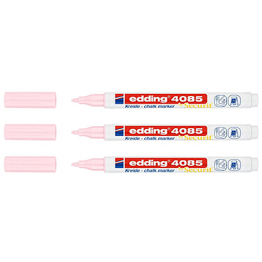 EDDING Marqueur Craie Liquide 4085 Rose Pastel Pointe Ronde 1-2 mm x 3