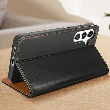 Acheter Avizar Housse pour Samsung Galaxy S23 FE Cuir Véritable Porte-carte Noir