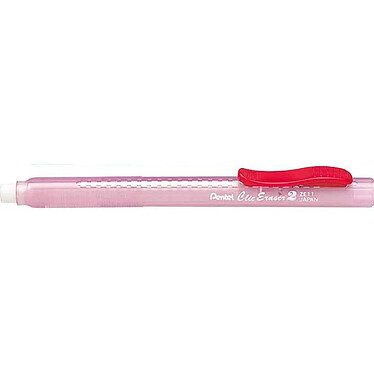 PENTEL Crayon gomme ClicEraser2 ZE11T, Rouge-Transparent x 12