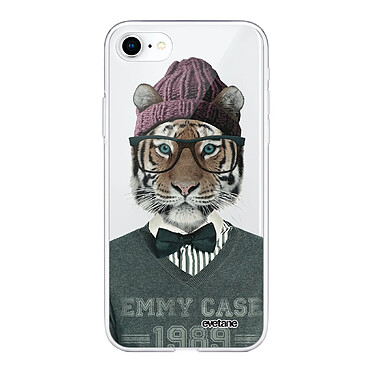 Evetane Coque iPhone 7/8/ iPhone SE 2020/ 2022 silicone transparente Motif Tigre Fashion ultra resistant