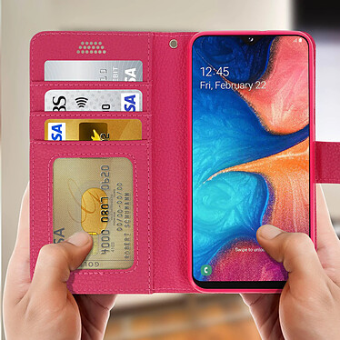 Avis Avizar Housse Samsung Galaxy A20e Étui Folio Portefeuille Soft Touch Support Vidéo rose