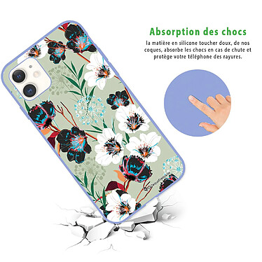 Avis LaCoqueFrançaise Coque iPhone 11 Silicone Liquide Douce lilas Fleurs vert d'eau