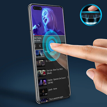 Acheter Avizar Film Huawei P40 Pro/P40 Pro Plus Verre Trempé Incurvé Transparent Contour Noir