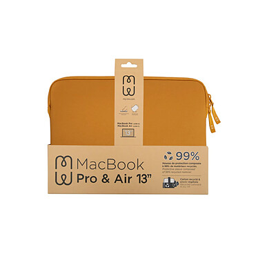 MW Housse compatible Macbook Pro/Air 13 Basics ²Life Jaune/Blanc pas cher