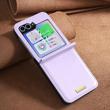 Avis Avizar Coque pour Samsung Galaxy Z Flip 6 Dos Cuir Vegan Intérieur Rigide Lavande