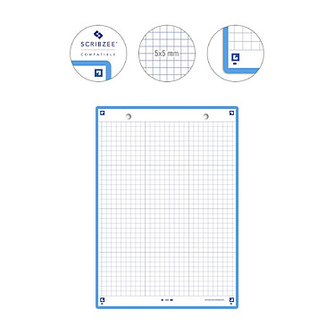 Acheter OXFORD Paquet de 32 Fiches Bristol revision 2.0 Perforées 148x210 mm A5 Q5/5 turquoise