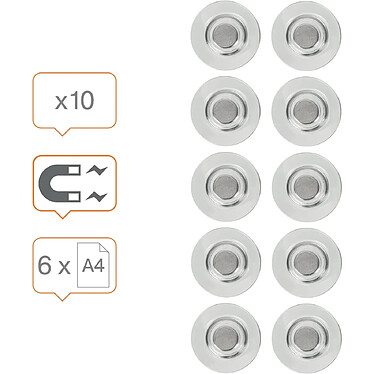 Avis NOBO Lot de 10 Aimants Extra Puissant 32mm Transparent