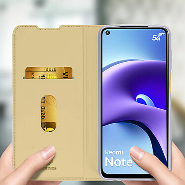 Avis Dux Ducis Etui pour Xiaomi Redmi Note 9T 5G avec Porte-carte Support Vidéo  doré