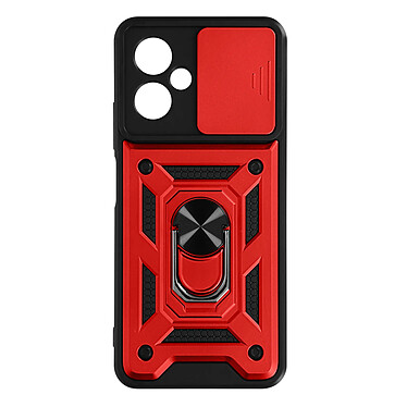 Avizar Coque pour Xiaomi Redmi Note 12 5G avec Cache caméra et Bague Support Vidéo  Rouge