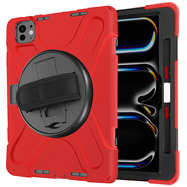 Avizar Coque pour iPad Pro 13 2024 Antichoc avec Poignée Support et Sangle Rouge