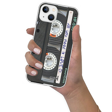 Evetane Coque iPhone 13 Mini silicone transparente Motif Cassette ultra resistant pas cher