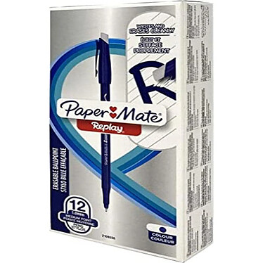 PAPER MATE Boite de 12 stylos à bille Replay 40th, bleu