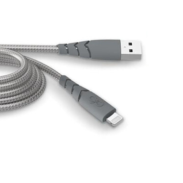 Force Power Câble Ultra-renforcé USB A/Lightning 3m - 2.4A Gris