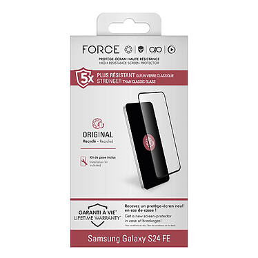 Avis Force Glass Protection d'Écran pour Galaxy S24 FE en Verre Organique 2.5D Antichocs Transparent