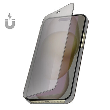 Avizar Étui Clear View pour iPhone 15 Plus Clapet Miroir Fonction Support  Argent pas cher