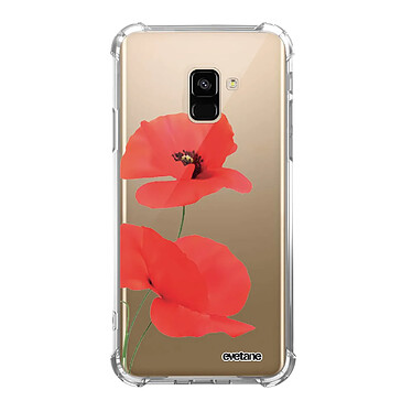 Evetane Coque Samsung Galaxy A8 2018 anti-choc souple angles renforcés transparente Motif Coquelicot