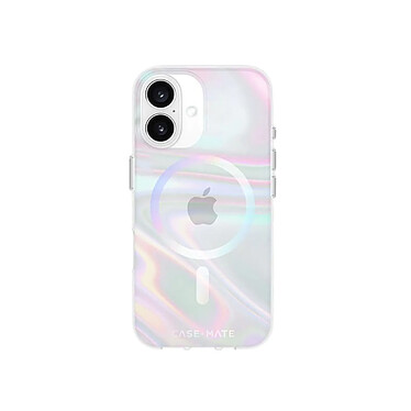 CASE MATE Coque pour Apple iPhone 16 MagSafe Modèle Soap Bubble Iridescente Multicolore