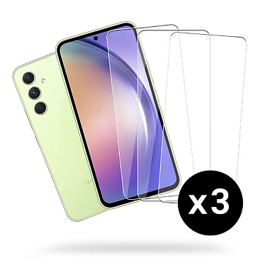 Evetane Lot de 3 vitres Samsung Galaxy A54 Protectrices en verre trempe