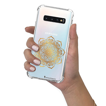 LaCoqueFrançaise Coque Samsung Galaxy S10 anti-choc souple angles renforcés transparente Motif Mandala Or pas cher