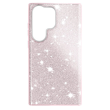 Avizar Coque Paillette pour Samsung Galaxy S23 Ultra Hybride Semi-rigide  rose