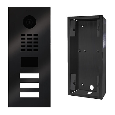 Doorbird - Portier vidéo IP 3 sonnettes Titane + Carillon D2103V TITANE BR KIT 2