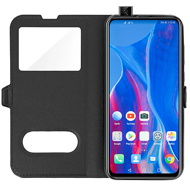 Avizar Housse Huawei P Smart Z/Y9 Prime 2019/Honor 9X Double Fenêtre Support Noir pas cher