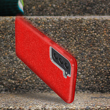 Avis Avizar Coque Samsung Galaxy S21 Plus Paillette Amovible Silicone Semi-rigide Rouge