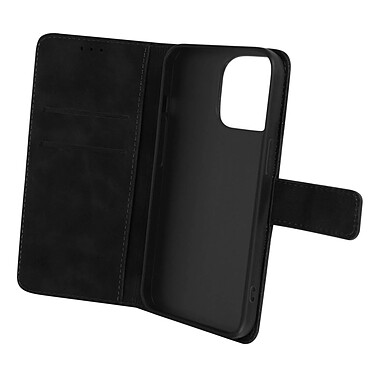 Avizar Étui pour iPhone 14 Pro Max Folio Portefeuille Support Vidéo Effet Mat Soft Touch  noir