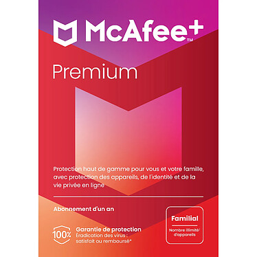 McAfee+ Premium Familial - Licence 1 an - Postes illimités - A télécharger