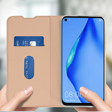 Acheter Avizar Housse Huawei P40 Lite Étui Folio Porte-carte Fonction Support Vidéo rose gold