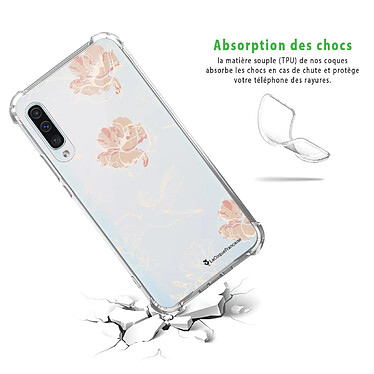 Avis LaCoqueFrançaise Coque Samsung Galaxy A50 Silicone antichocs Solides coins renforcés  transparente Motif Fleurs Blanches