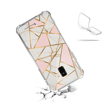 Acheter LaCoqueFrançaise Coque Samsung Galaxy A8 2018 anti-choc souple angles renforcés transparente Motif Marbre Rose