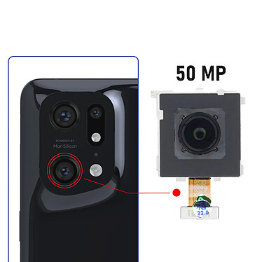 Avis Clappio Caméra Ultra Grand angle pour Oppo Find X5 Pro 50MP Noir