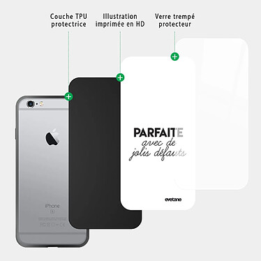 Acheter Evetane Coque en verre trempé iPhone 6 Plus / 6S Plus Parfaite Avec De Jolis Défauts