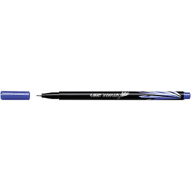 BIC Stylo feutre Fineliner Intensity pointe baguée métal fine 0,4mm bleu x 12