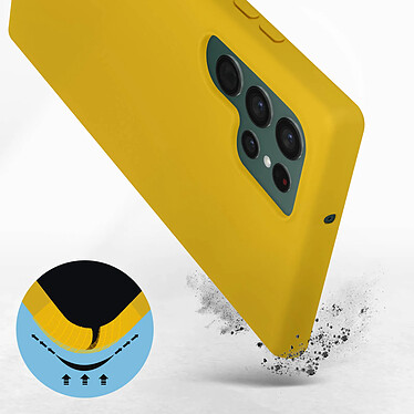 Avis Avizar Coque Samsung Galaxy S22 Ultra Silicone Semi-rigide Finition Soft-touch Jaune