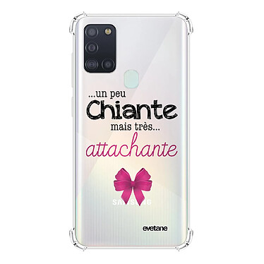 Evetane Coque Samsung Galaxy A21S anti-choc souple angles renforcés transparente Motif Un peu chiante tres attachante