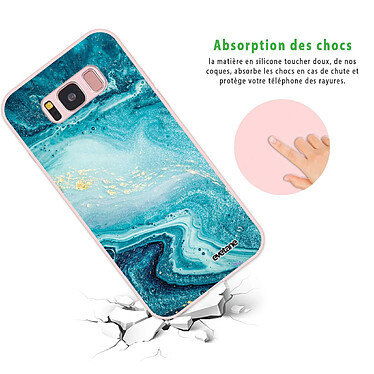 Avis Evetane Coque Samsung Galaxy S8 Silicone Liquide Douce rose pâle Bleu Nacré Marbre