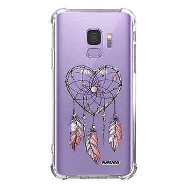 Evetane Coque Samsung Galaxy S9 anti-choc souple angles renforcés transparente Motif Attrape coeur