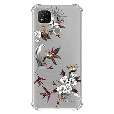 LaCoqueFrançaise Coque Xiaomi Redmi 9C Silicone antichocs Solides coins renforcés  transparente Motif Fleurs Sauvages