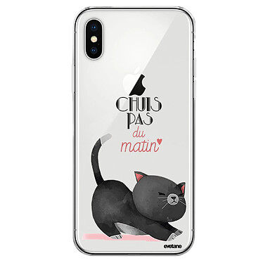 Evetane Coque iPhone X/Xs silicone transparente Motif Chuis pas du matin ultra resistant