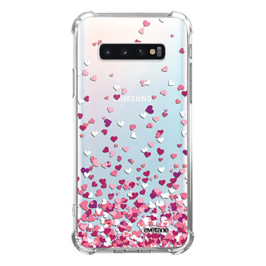 Evetane Coque Samsung Galaxy S10 Plus anti-choc souple angles renforcés transparente Motif Confettis De Coeur